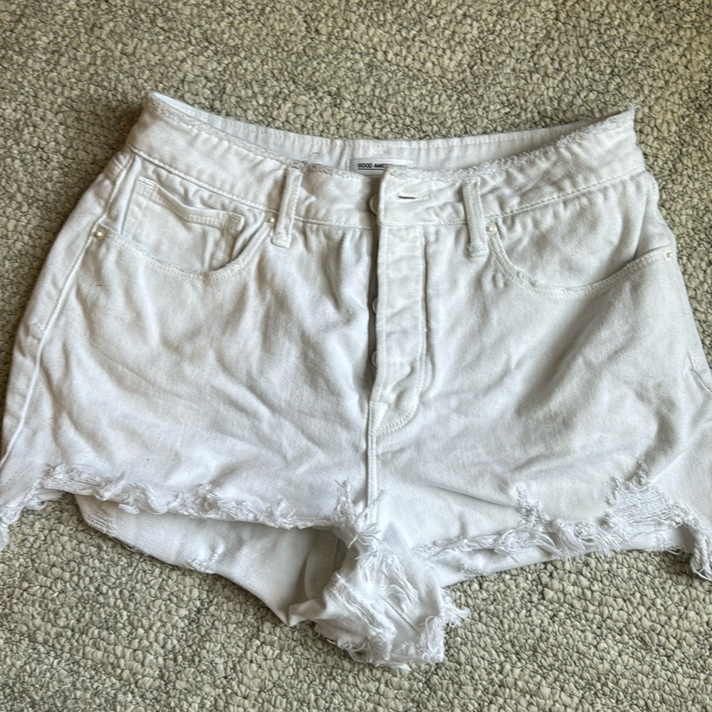 White Good American shorts